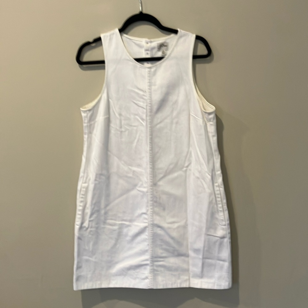 White Sleeveless Denim Dress